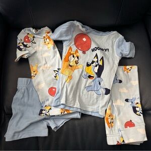 2pr Bluey Kids Pajamas Set pants & shorts - Blue Sz 4T NWOT